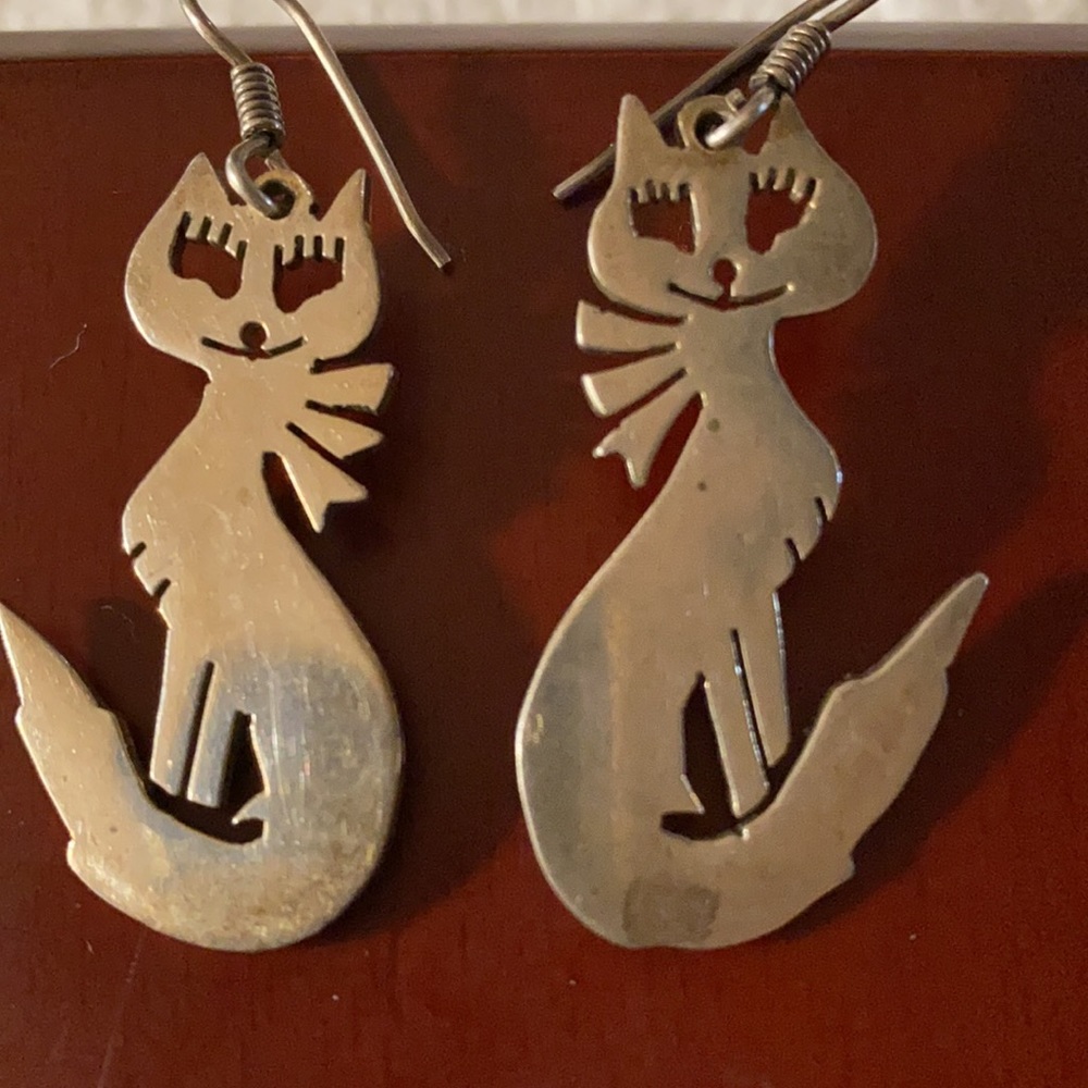 Sterling cat earrings